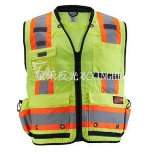 Jòn Klas 2 Surveyor Vizibilite Sekirite Gilè Ak 27-Poch