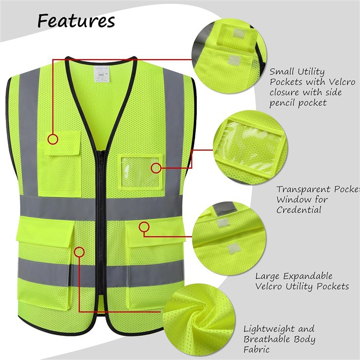 Gray Reflective Vest For Men And Women
